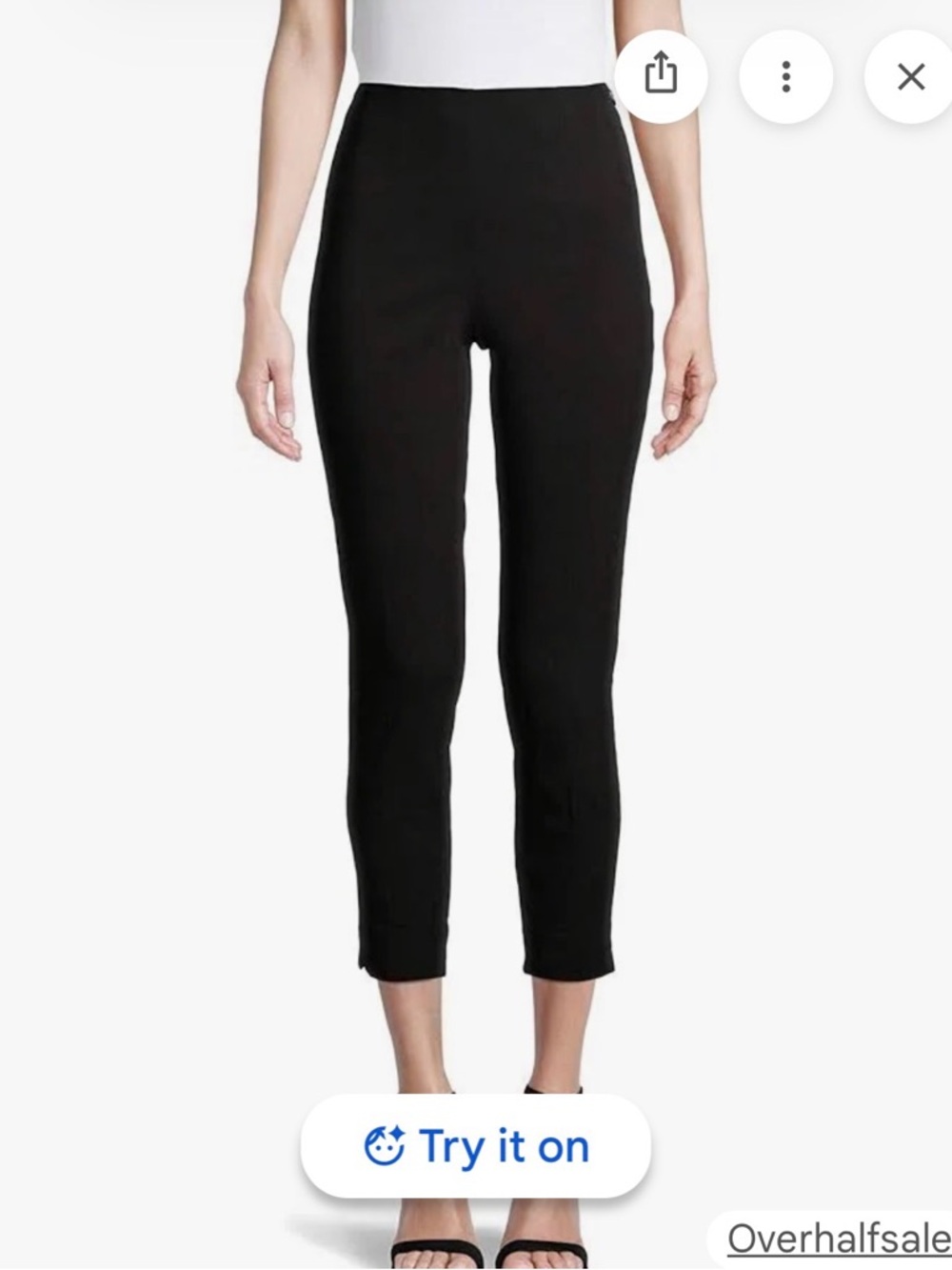 Time and Tru Women's Black High-Waist Slim Crop Pants